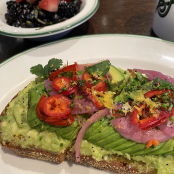 Sadelle's - Avocado toast with a side of fresh fruit. - Breakfast & Brunch Near Me - Las Vegas, Nevada