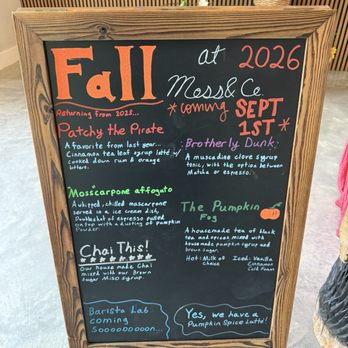 Moss and Co Market - Fall menu - Coffee & Tea Near Me - Montgomery, Texas