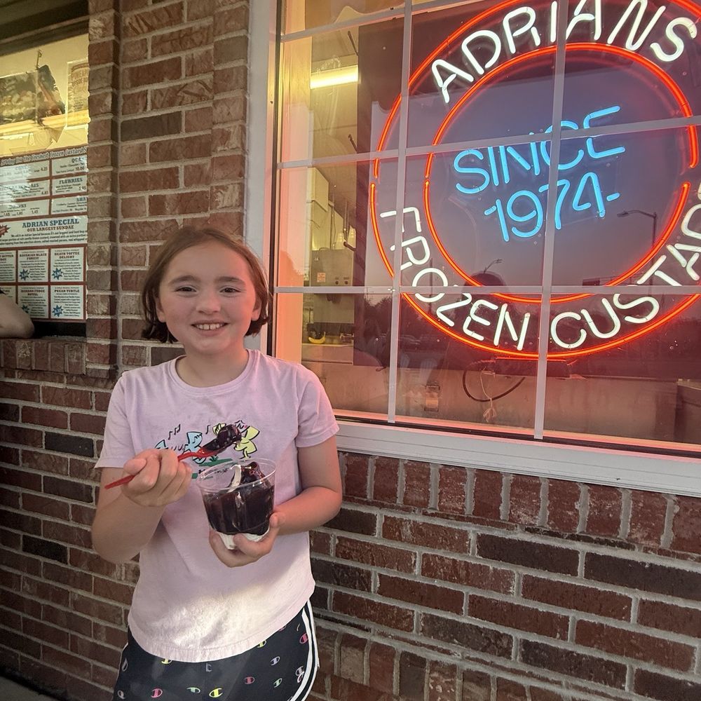 Adrian's Frozen Custard - Happiest 9 year old in town! - Ice Cream & Frozen Yogurt Near Me - Burlington, Wisconsin Adrian's Frozen Custard - Happiest 9 year old in town! - Ice Cream & Frozen Yogurt Near Me - Burlington, Wisconsin