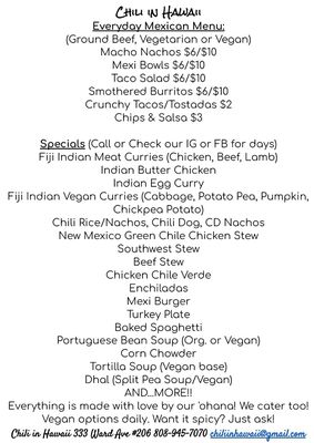 Menu photo 8 It's Chili In Hawaii Honolulu, HI Menu photo 8 It's Chili In Hawaii Honolulu, HI