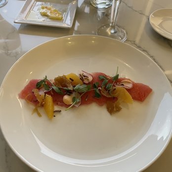 Matthew's Restaurant - 1st course- Tuna Crudo - New American Near Me - Jacksonville, Florida