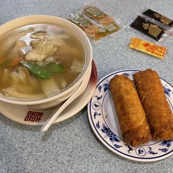 New China Chef - Chicken Vegetable Soup and 2 vegetable egg rolls