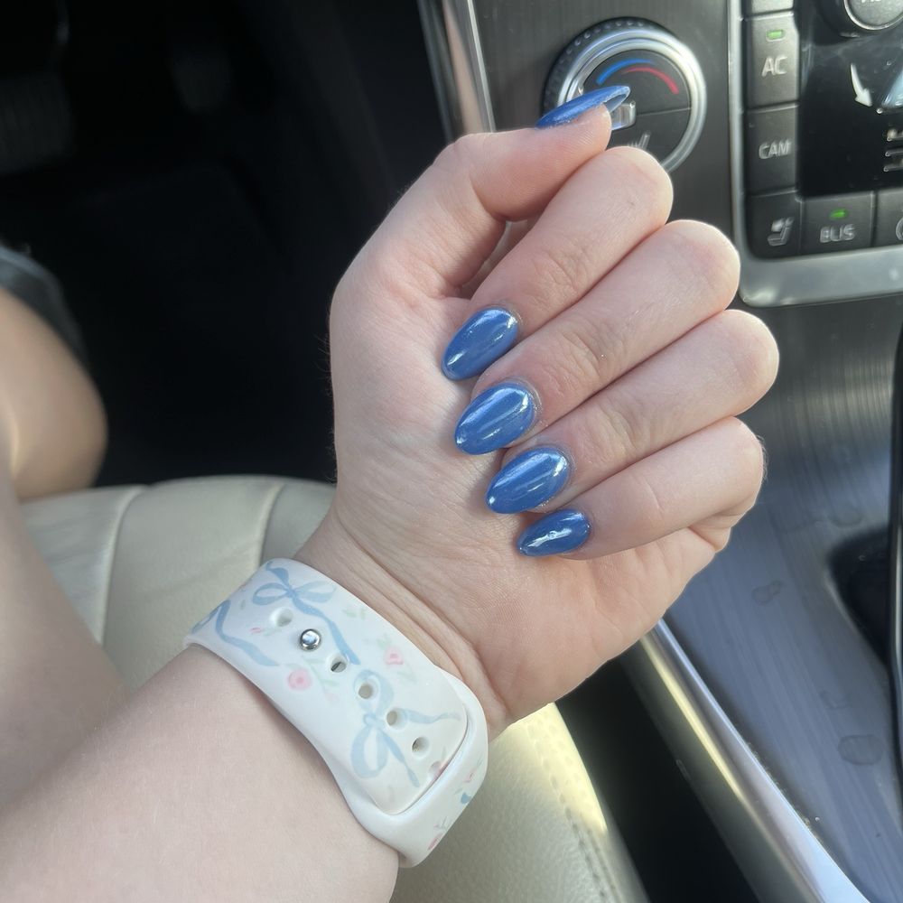 blue chrome nails blue chrome nails