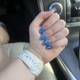 blue chrome nails blue chrome nails