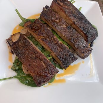 The Whitechapel Projects - St. Louis Ribs with Wilted Spinach & Sautéed Mushrooms - American Near Me - Long Branch, New Jersey The Whitechapel Projects - St. Louis Ribs with Wilted Spinach & Sautéed Mushrooms - American Near Me - Long Branch, New Jersey