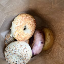 Bite a Bagel - Half dozen bagels to go - Asiago, Blueberry, French Toast, Everything, Egg Everything