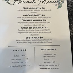 Brunch Menu