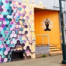 Upstairs Yoga - Our mural by @dannystephens