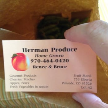 Herman Produce - Highly recommended!! Best one we found. Friendly staff, delicious samples, good prices. - Farmers Market Near Me - Palisade, Colorado Herman Produce - Highly recommended!! Best one we found. Friendly staff, delicious samples, good prices. - Farmers Market Near Me - Palisade, Colorado