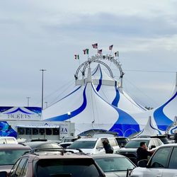 Cirque Italia - Cirque Italia Water Circus show is in the big blue and white tent set up outside Barton Creek Mall.
