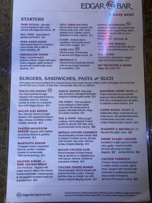 Menu photo 4 Edgar Bar Edgar, MT Menu photo 4 Edgar Bar Edgar, MT