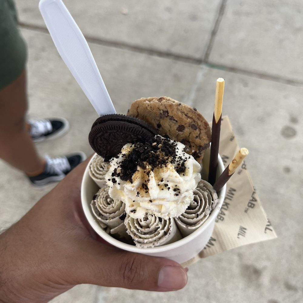 MILKLAB - Southpoint - Cookie Monster. Beautifully decorated and so yummy! - Bubble Tea Near Me - Durham, North Carolina