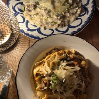 Aria Hell's Kitchen - Porcini Risotto (top) & Tagliatelle Bolognese (bottom) - Italian Near Me - New York, New York