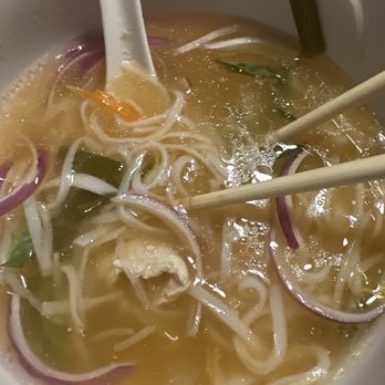 Benjarong Thai - Chicken pho. Only two small pieces of chicken and no flavor. My daughter who loves pho added chicken knor to the broth! She's 16 - Thai Near Me - Tampa, Florida Benjarong Thai - Chicken pho. Only two small pieces of chicken and no flavor. My daughter who loves pho added chicken knor to the broth! She's 16 - Thai Near Me - Tampa, Florida