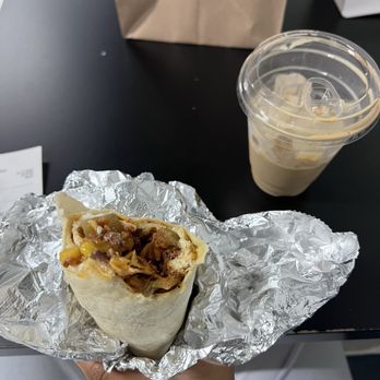 Vessel Craft Coffee - A burrito and a double espresso with creamer - Coffee & Tea Near Me - Norfolk, Virginia Vessel Craft Coffee - A burrito and a double espresso with creamer - Coffee & Tea Near Me - Norfolk, Virginia