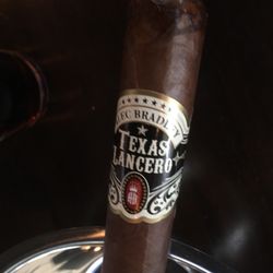 M A ’s Cigars - 2/13/18. A cold, rainy and nasty late Tuesday afternoon. Perfect stogie weather. Texas Lancero 70 ring gauge. Excellent $10 cigar.
