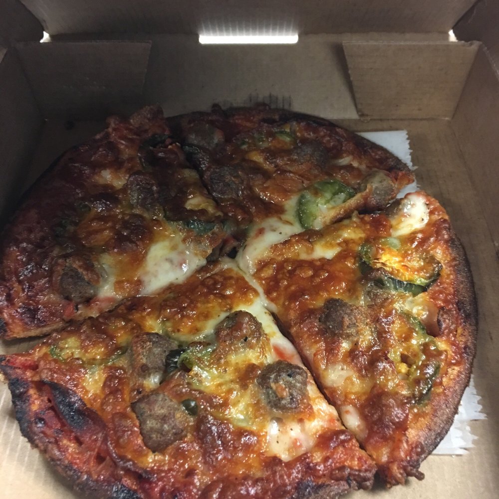 Promise Pizza - Personal wheat thin pizza with pepperoni, beef, jalapeño, and mushrooms. My first time trying it. - Pizza Near Me - Round Rock, Texas Promise Pizza - Personal wheat thin pizza with pepperoni, beef, jalapeño, and mushrooms. My first time trying it. - Pizza Near Me - Round Rock, Texas
