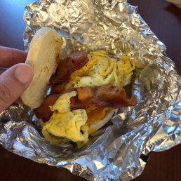 English muffin bacon sandwich English muffin bacon sandwich