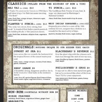 Iron District - The drink menu: rum and no rum - Food Court Near Me - North Kansas City, Missouri