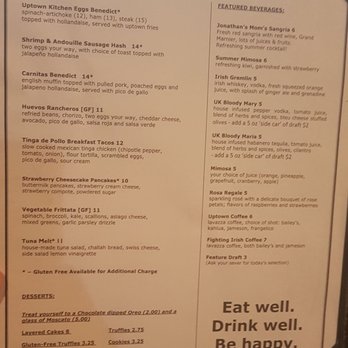 Uptown Kitchen - Menu part 1 - New American Near Me - Granger, Indiana