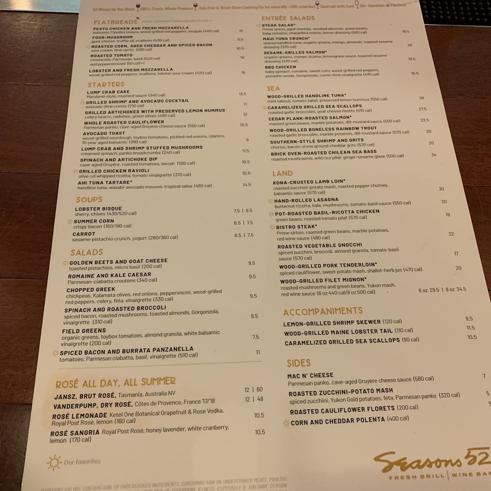 Seasons 52 - Menu food - New American Near Me - Schaumburg, Illinois Seasons 52 - Menu food - New American Near Me - Schaumburg, Illinois