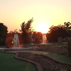 West Ridge Lanes & Family Fun Center - Mini golf at sunset.