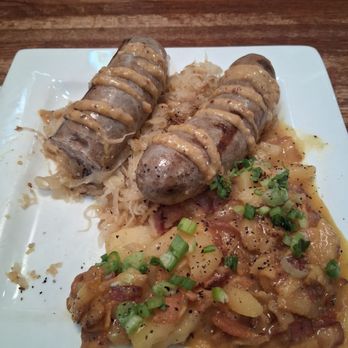 Walldorff Brew Pub & Bistro - Bratwurst with saurkraut and German potato salad - Pubs Near Me - Hastings, Michigan Walldorff Brew Pub & Bistro - Bratwurst with saurkraut and German potato salad - Pubs Near Me - Hastings, Michigan