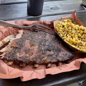 SAVOR - Half rack of ribs with Mexican Corn Casserole. - Barbeque Near Me - Sister Bay, Wisconsin