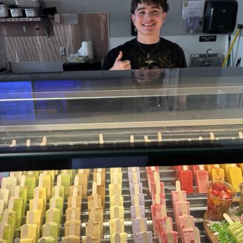 The Paleta Bar - Alex and the many flavors to chose from. - Ice Cream & Frozen Yogurt Near Me - Albuquerque, New Mexico