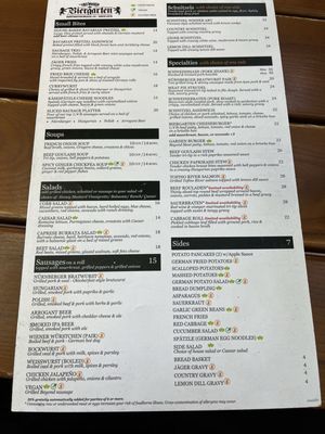 Menu photo 2 Biergarten at Old World Huntington Beach, CA