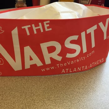 The Varsity - Free paper hats! Adjustable sizing - Burgers Near Me - Atlanta, Georgia The Varsity - Free paper hats! Adjustable sizing - Burgers Near Me - Atlanta, Georgia