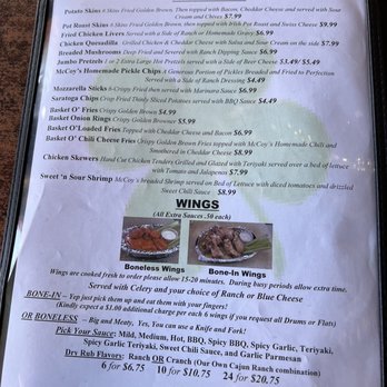 McCoy's Place - Menu - Pubs Near Me - Cincinnati, Ohio