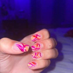 Nails 4 U - he didn't like the picture I showed him a and then created this. Boi. He was making my knuckles crack bc he was being an aggressive king.