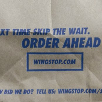 Wingstop - This is from a Wingstop bag, "skip the wait" I tried! But they still take forever - Chicken Wings Near Me - Baldwin Park, California Wingstop - This is from a Wingstop bag, "skip the wait" I tried! But they still take forever - Chicken Wings Near Me - Baldwin Park, California