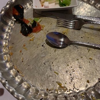 Caspian Restaurant - Empty plate of joujeh kebab rice and tiny salad. - Mediterranean Near Me - Mountain View, California Caspian Restaurant - Empty plate of joujeh kebab rice and tiny salad. - Mediterranean Near Me - Mountain View, California