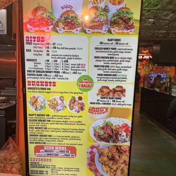 Baby's Buns & Buckets - Menu as of 3/21/24 - Thai Near Me - Brooklyn, New York