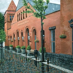 Liz Hess Gallery - A painting of Central Market in downtown Lancaster, PA.