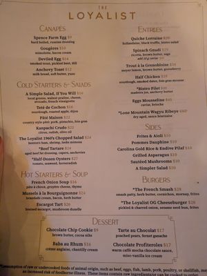 Menu photo 1 The Loyalist Chicago, IL Menu photo 1 The Loyalist Chicago, IL