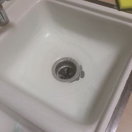 After I cleaned one of the sinks After I cleaned one of the sinks