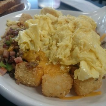 Papa's Place - Meat Lovers skillet with tots, scrambled eggs and cheddar...yum! - Southern Near Me - Dawsonville, Georgia Papa's Place - Meat Lovers skillet with tots, scrambled eggs and cheddar...yum! - Southern Near Me - Dawsonville, Georgia