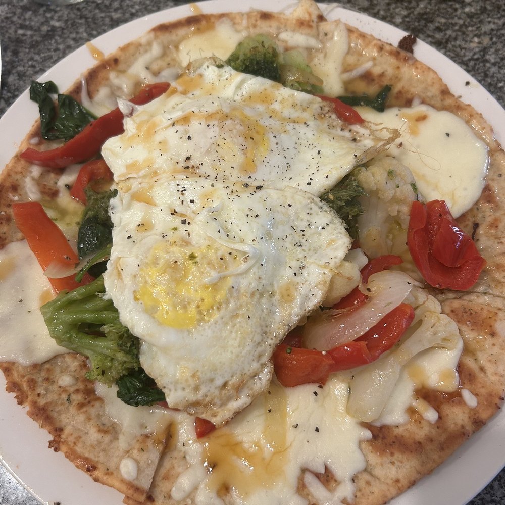 Anthony's Cheesecake - cauliflower crust veggie breakfast pizza - American Near Me - Bloomfield, New Jersey Anthony's Cheesecake - cauliflower crust veggie breakfast pizza - American Near Me - Bloomfield, New Jersey