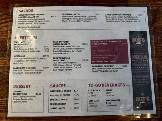 Menu photo 2 Bob’s Pizza Chicago, IL Menu photo 2 Bob’s Pizza Chicago, IL