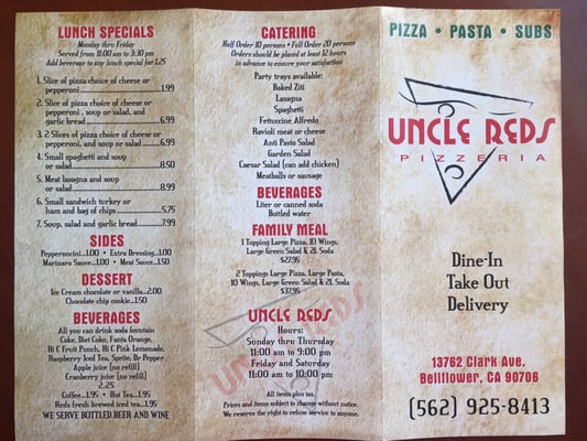 Menu photo 8 Uncle Reds Pizzeria Bellflower, CA Menu photo 8 Uncle Reds Pizzeria Bellflower, CA
