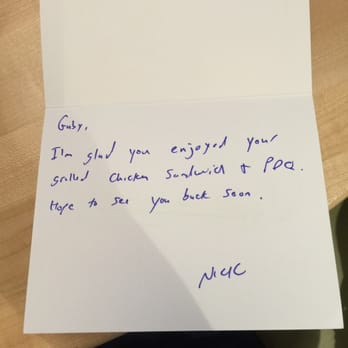 PDQ Chicken - Thank you Nick Reader for this card and meal coupon! The tenders were delish!! - Sandwiches Near Me - Miami, Florida