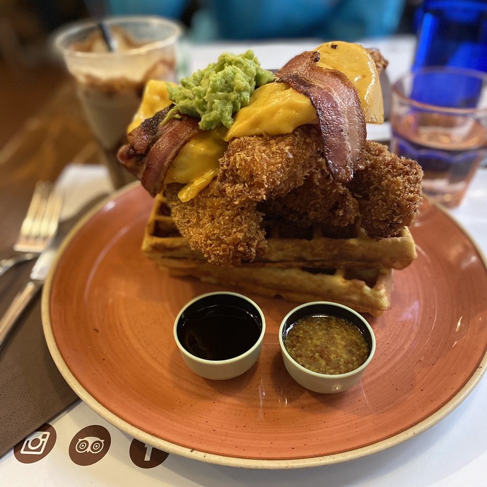 Rooster Cafè - Stoner chicken and waffles (should be shared) - Breakfast & Brunch Near Me - Florence, FI Rooster Cafè - Stoner chicken and waffles (should be shared) - Breakfast & Brunch Near Me - Florence, FI