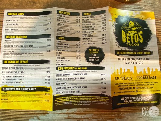 Menu photo 4 Beto's Tacos Lawrenceville, GA
