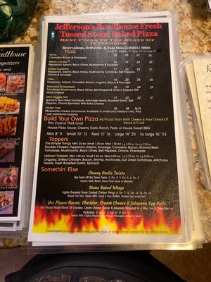 Menu photo 1 Jefferson's Roadhouse Yreka, CA