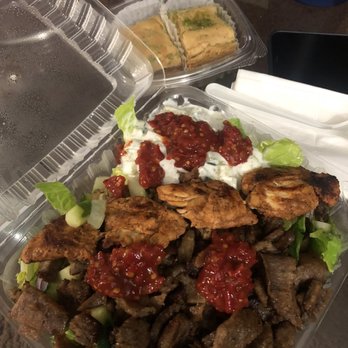King of Kabab - Gyro salad with a chicken kabab - Mediterranean Near Me - Berkeley, California