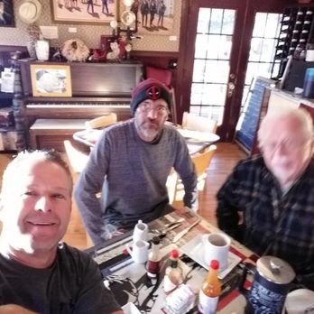 The Canvas Cafe - From the right: Father Anton, Richard the owner, me : ) - New American Near Me - Virginia City, Nevada The Canvas Cafe - From the right: Father Anton, Richard the owner, me : ) - New American Near Me - Virginia City, Nevada