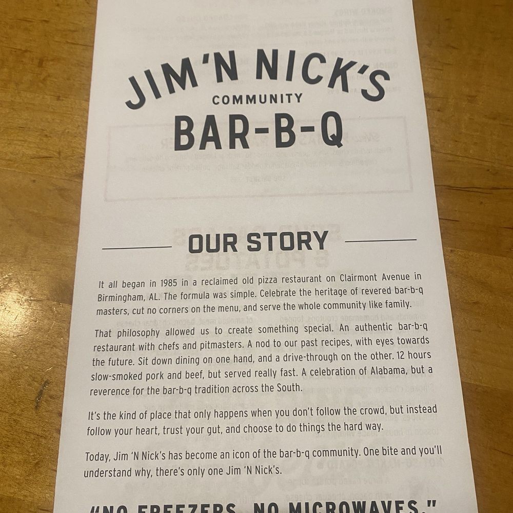 Jim 'N Nick's Bar-B-Q - Menu - Barbeque Near Me - Hoover, Alabama Jim 'N Nick's Bar-B-Q - Menu - Barbeque Near Me - Hoover, Alabama